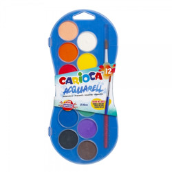 Carioca Acuarell Pack de 12 Acuarelas en Pastillas de Ø