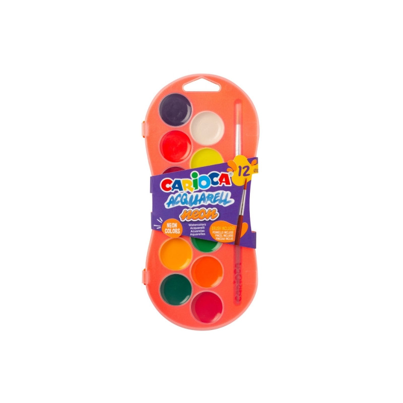 Carioca Acuarell Neon Pack de 12 Acuarelas en Pastillas de