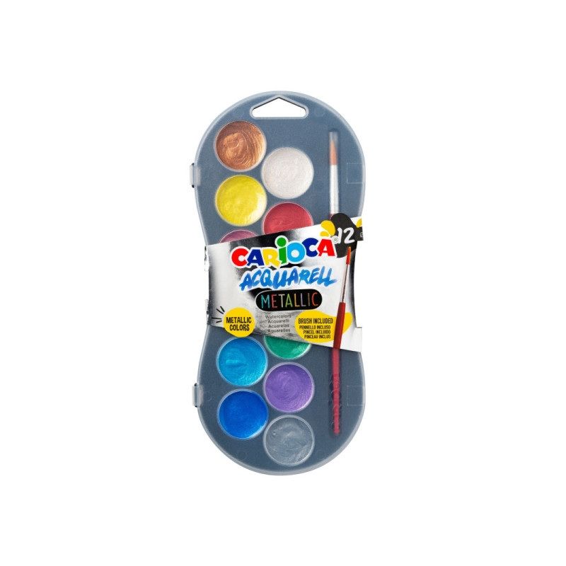Carioca Acuarell Metallic Pack de 12 Acuarelas en Pastillas