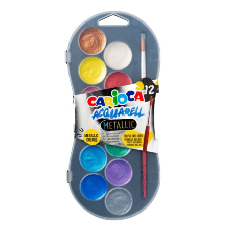 Carioca Acuarell Metallic Pack de 12 Acuarelas en Pastillas