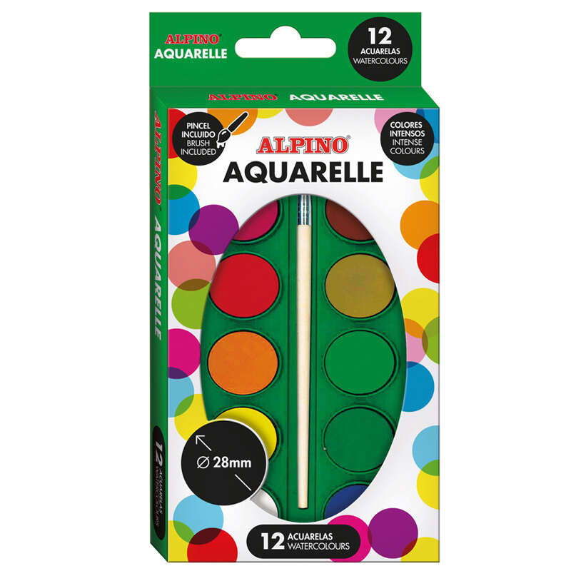 Alpino Pack de 12 Acuarelas Surtido Compatible - 2,34€