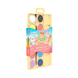 Jovi Kawaii Pack de 12 Acuarelas en Pastilla 22mm + Pincel