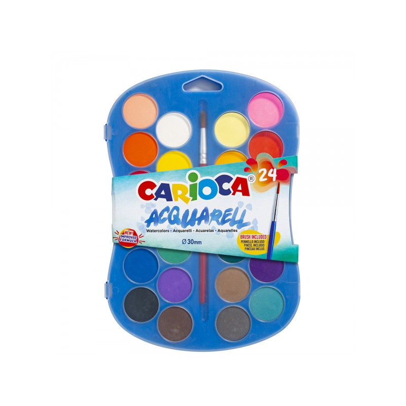Carioca Acuarell Pack de 24 Acuarelas en Pastillas de Ø
