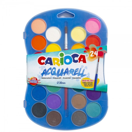 Carioca Acuarell Pack de 24 Acuarelas en Pastillas de Ø