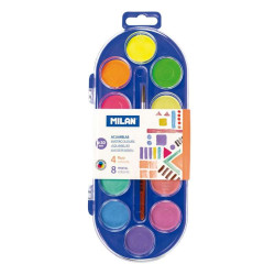 Milan Estuche de 12 Acuarelas Ø30 mm + Pincel Serie 101 