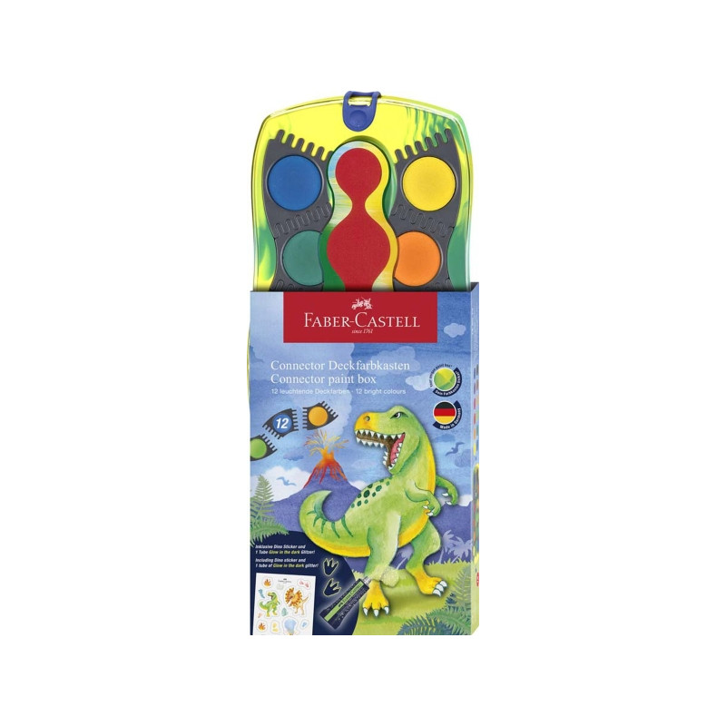 Faber-Castell Connector Dinosaurio Pack de 12 Acuarelas en