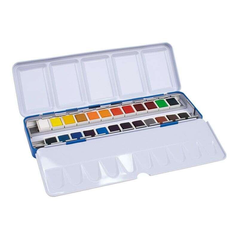 Milan Art Estuche Metalico de 24 Acuarelas Medio Godet 