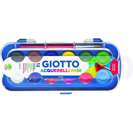 Giotto Pack de 12 Acuarelas Mini 23mm. Compatible - 1,96€