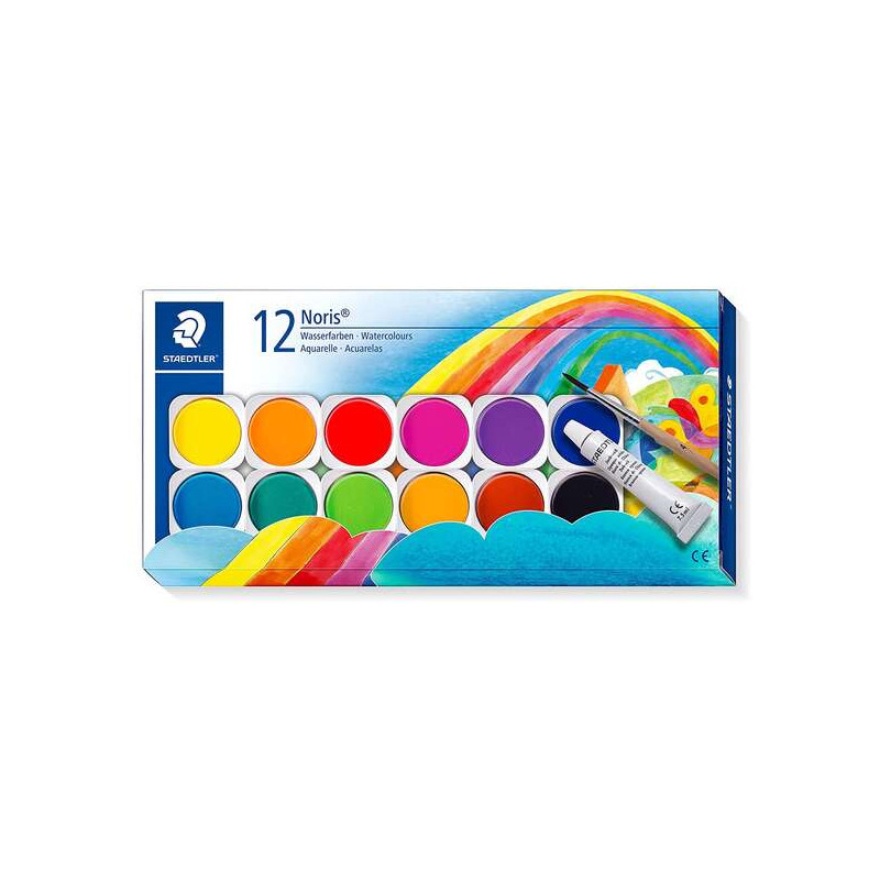 Staedtler Noris 888 12 Pastillas de Acuarela + Tubo Zinc