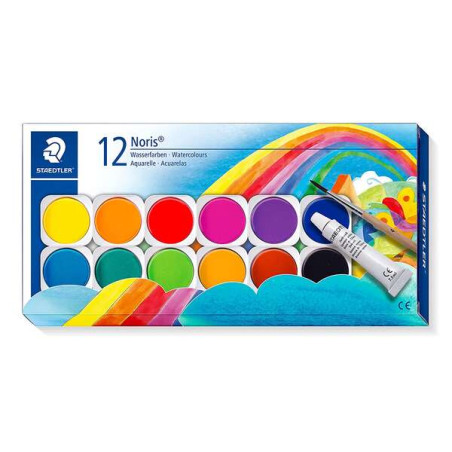 Staedtler Noris 888 12 Pastillas de Acuarela + Tubo Zinc