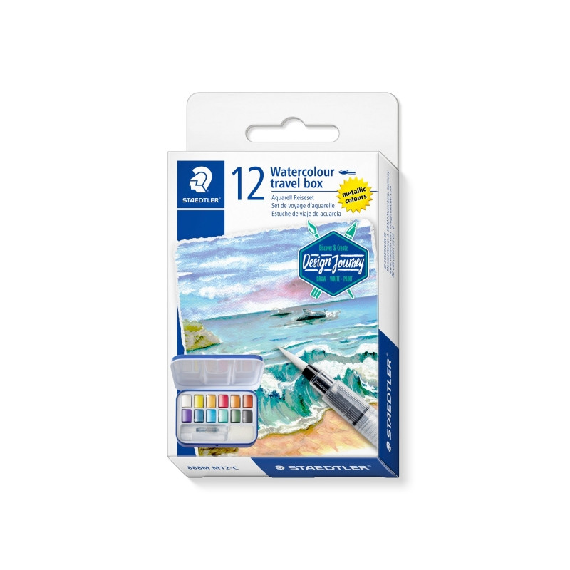 Staedtler 888 Design Journey Caja Metalica con 12 Pastillas