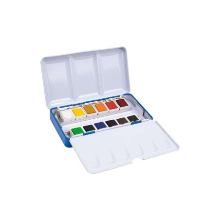 Milan Art Estuche Metalico de 12 Acuarelas Medio Godet 