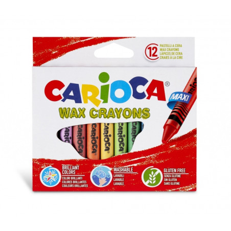 Carioca Maxi Pack de 12 Ceras Varios Compatible - 1,25€