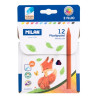 Milan Plastipastel Pack de 12 Ceras de Colores Triangulares