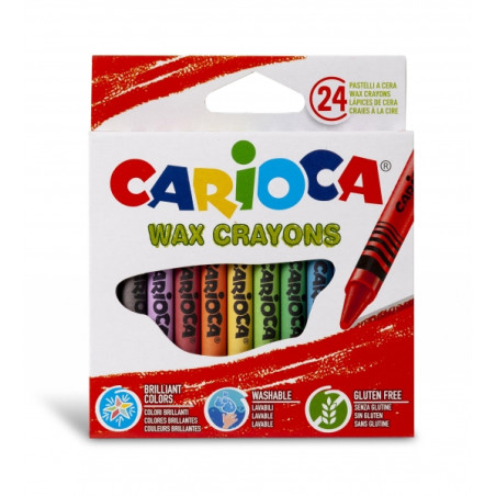 Carioca Pack de 24 Ceras de Colores Compatible - 1,59€