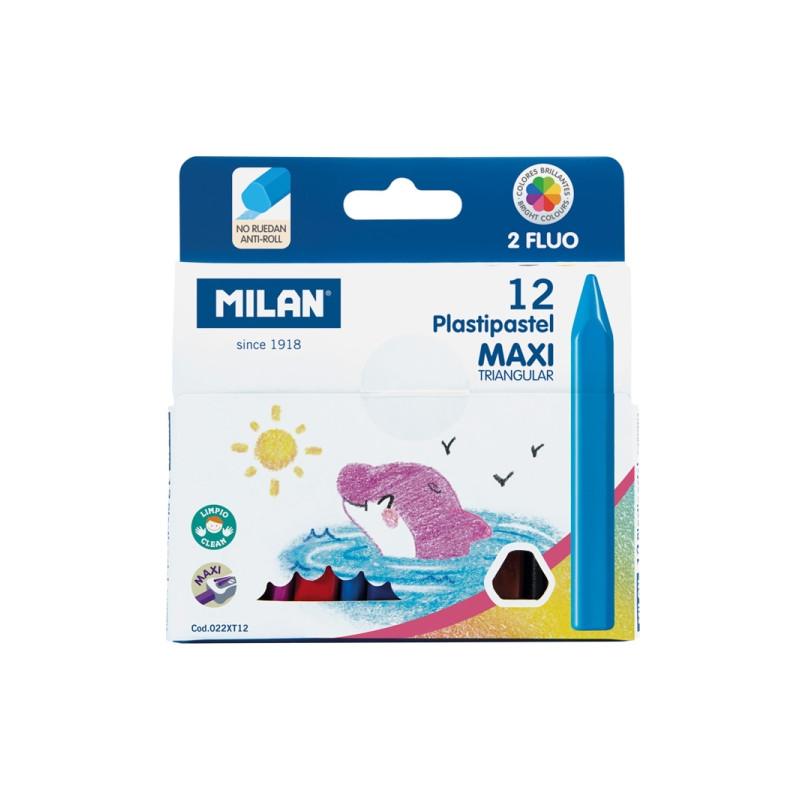 Milan Pastipastel Maxi Pack de 12 Ceras de Colores