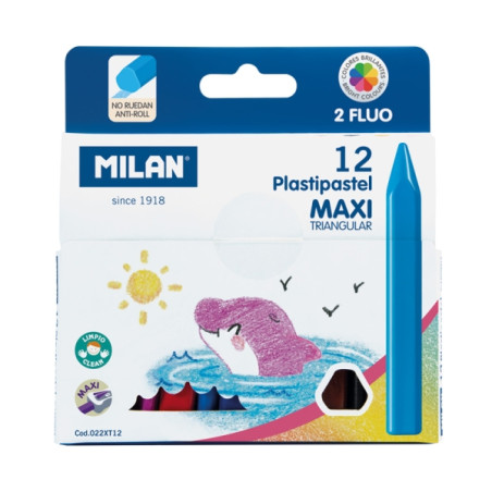 Milan Pastipastel Maxi Pack de 12 Ceras de Colores