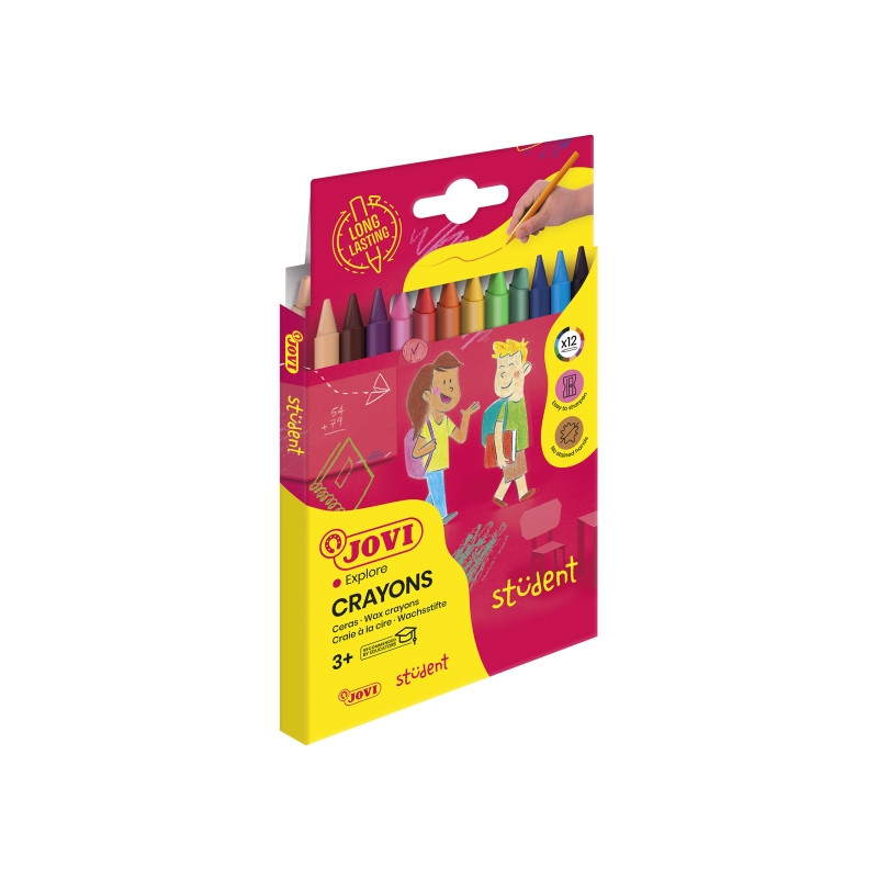 Jovi Crayons Student Estuche de 12 Ceras Plasticas - 2,19€