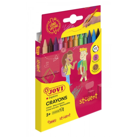 Jovi Crayons Student Estuche de 12 Ceras Plasticas - 2,19€