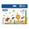 Milan Plastipastel Pack de 24 Ceras de Colores Redondas 