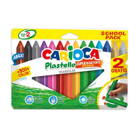 Carioca Plastello Maxi Pack de 12+2 Plasticeras