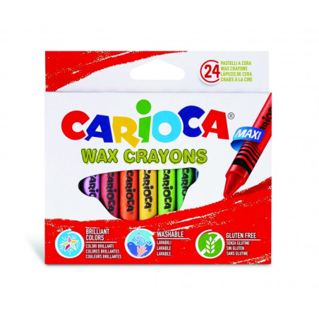 Carioca Maxi Pack de 24 Ceras de Colores Compatible - 2,93€