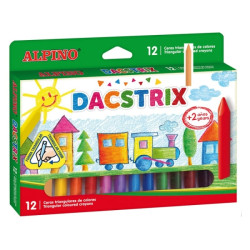 Alpino Dacstrix Pack de 12 Ceras Semiblandas de Colores 