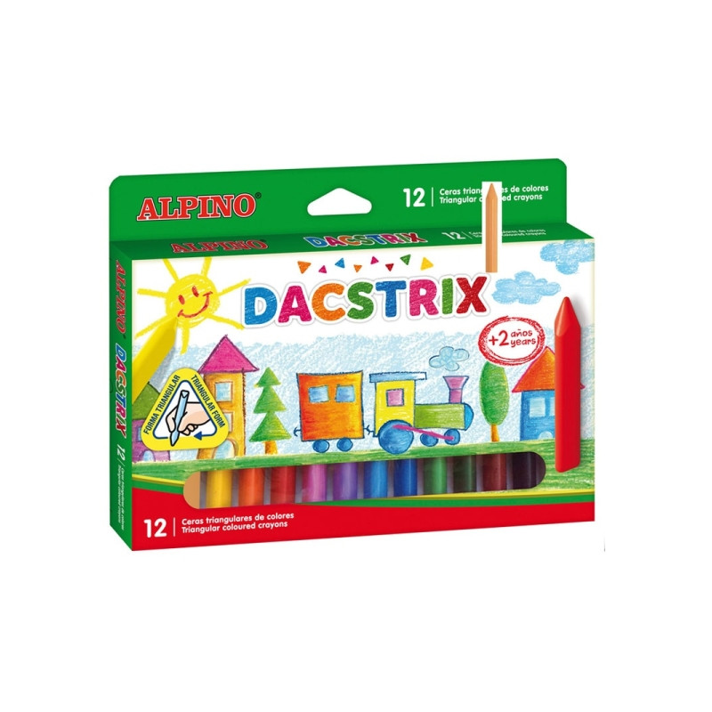 Alpino Dacstrix Pack de 12 Ceras Semiblandas de Colores 