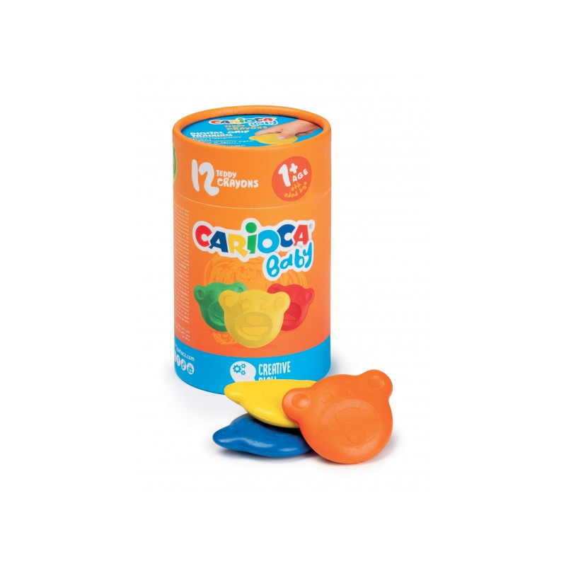Carioca Teddy Crayons Pack de 12 Ceras de Colores - 5,47€