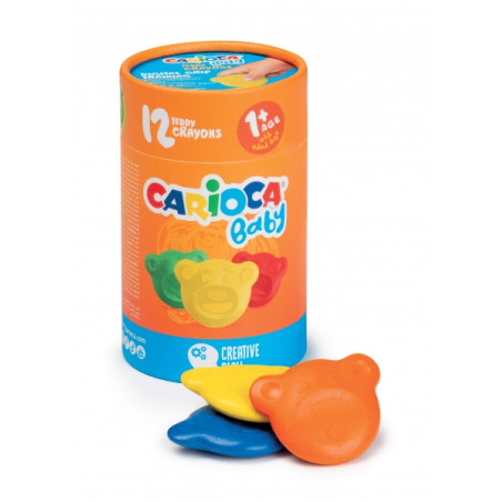 Carioca Teddy Crayons Pack de 12 Ceras de Colores - 5,47€
