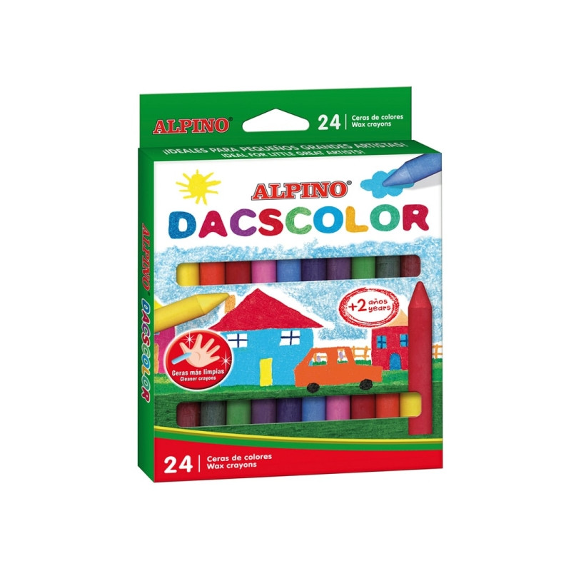 Alpino Dacscolor Pack de 24 Ceras Semiblandas de Colores 