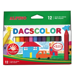 Alpino Dacscolor Pack de 12 Ceras Semiblandas de Colores 
