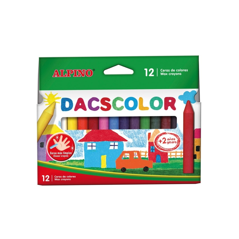 Alpino Dacscolor Pack de 12 Ceras Semiblandas de Colores 