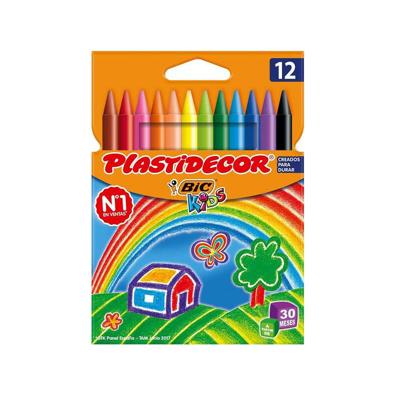 Bic Kids Plastidecor Caja de 12 Lapices de Cera - 3,18€
