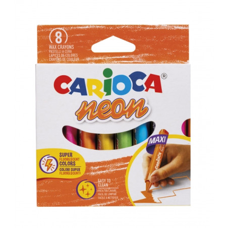 Carioca Ceras Neon Pack de 8 Ceras Varios Compatible - 1,21€