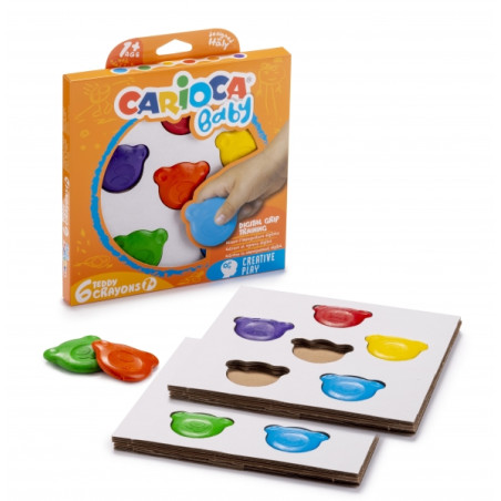 Carioca Teddy Crayons Pack de 6 Ceras de Colores - 1,39€