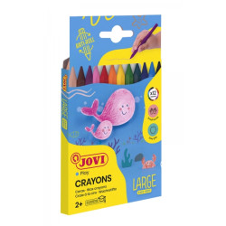 Jovi Large Easy Grip Pack de 12 Ceras Plasticas Hexagonales