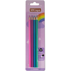 MKtape Pack de 4 Lapices Triangulares de Colores - 1,42€