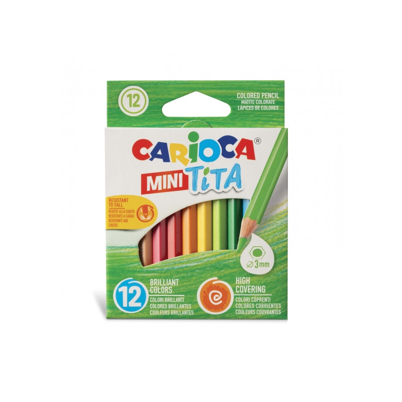 Carioca Tita Pack de 12 Mini Lapices Hexagonales de Resina
