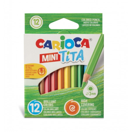 Carioca Tita Pack de 12 Mini Lapices Hexagonales de Resina