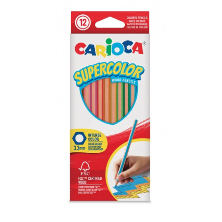 Carioca Supercolor Pack de 12 Lapices de Colores - 1,29€