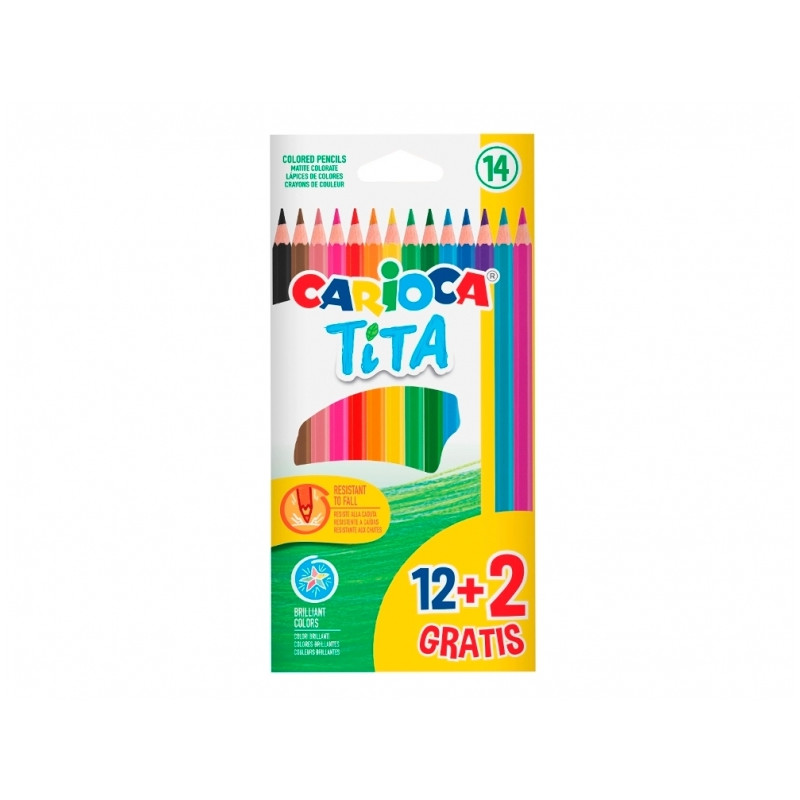 Carioca Tita Pack de 12 + 2 Lapices de Colores - 1,34€