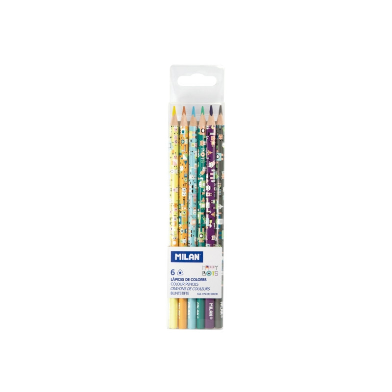 Milan Happy Bots Pack de 6 Lapices de Colores - 1,62€