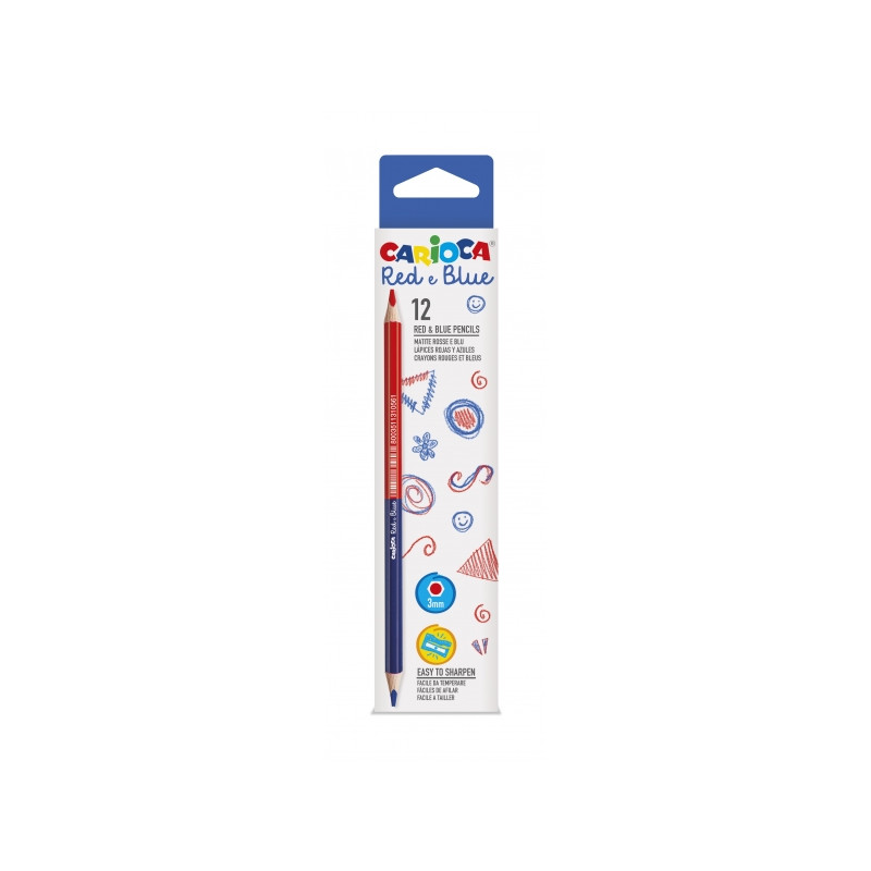 Carioca Pack de 12 Lapices Rojo y Azul Compatible - 1,78€