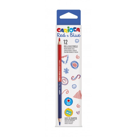 Carioca Pack de 12 Lapices Rojo y Azul Compatible - 1,78€