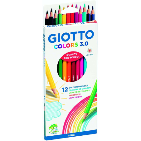 Giotto Colors 3.0 Pack de 12 Lapices Hexagonales de Colores