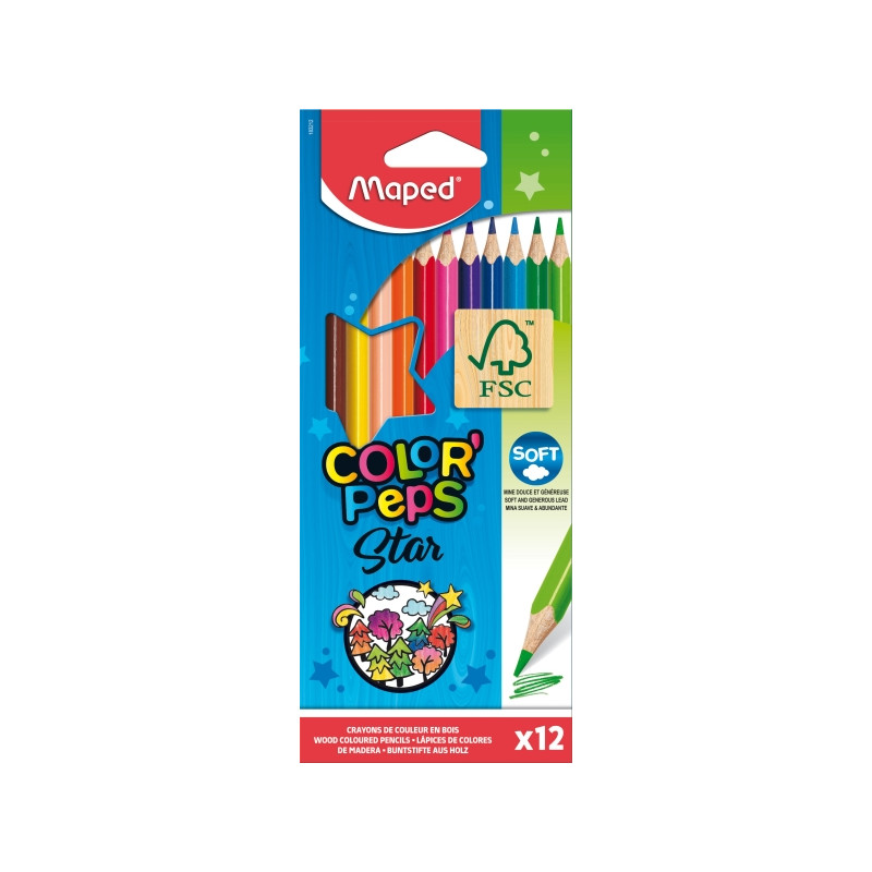 Maped Color´Peps Star Pack de 12 Lapices de Colores