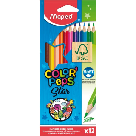 Maped Color´Peps Star Pack de 12 Lapices de Colores