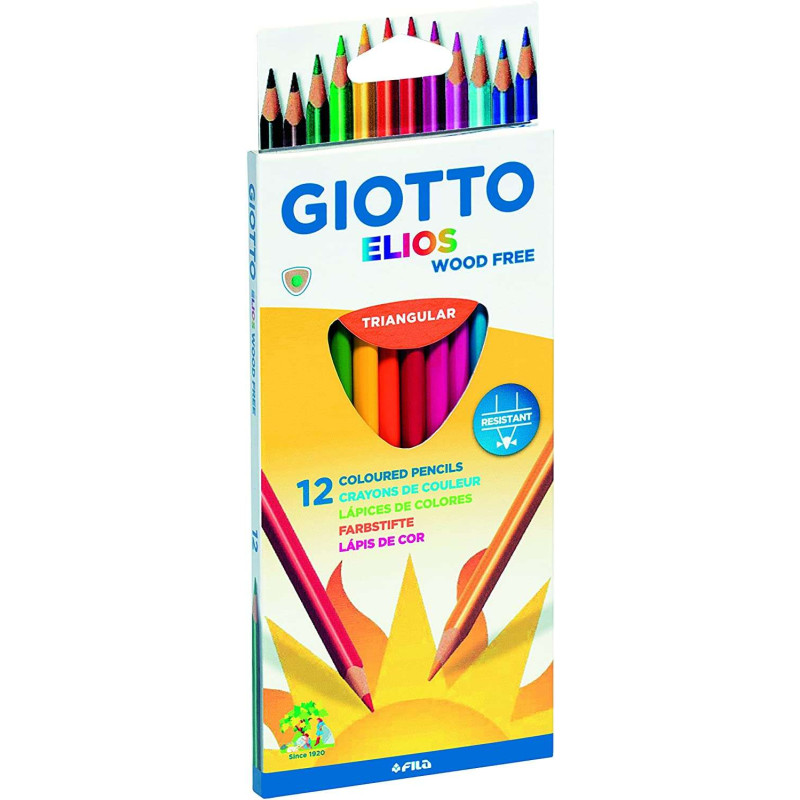Giotto Elios Wood Free Pack de 12 Lapices Triangulares de