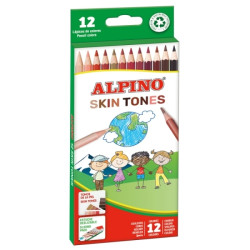 Alpino Skin Tones Pack de 12 Lapices de Colores Hexagonales